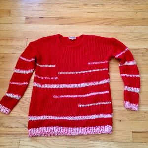 Red & White Knit Sweater ❤️